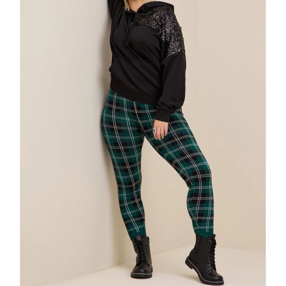 Cato Full Length Liquid Leggings Plaid Women's Size 18 20